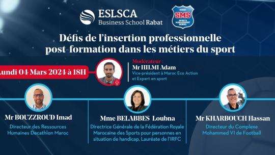 Conférence – Défis de l’insertion professionnelle post-formation dans les métiers de sport- Lundi 04 Mars 2024 à 18h 